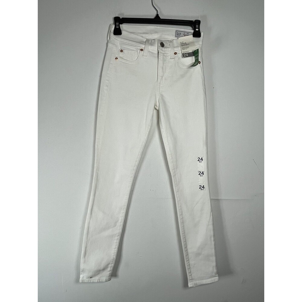 Gap Jeans Womens 24 White True Skinny Mid Rise High Stretch Denim Pants